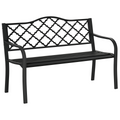 2-Seater Outdoor Garden Bench Antique Steel Armrest,