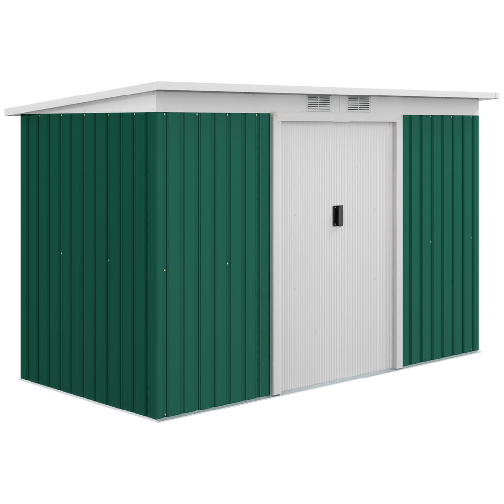9ft x 4.25ft Garden Metal Storage Shed Equipment Tool Box Ventilation & Doors