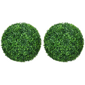 HOMCOM Set of 2 Artificial Topiary Balls Indoor Outdoor Faux Boxwood Balls