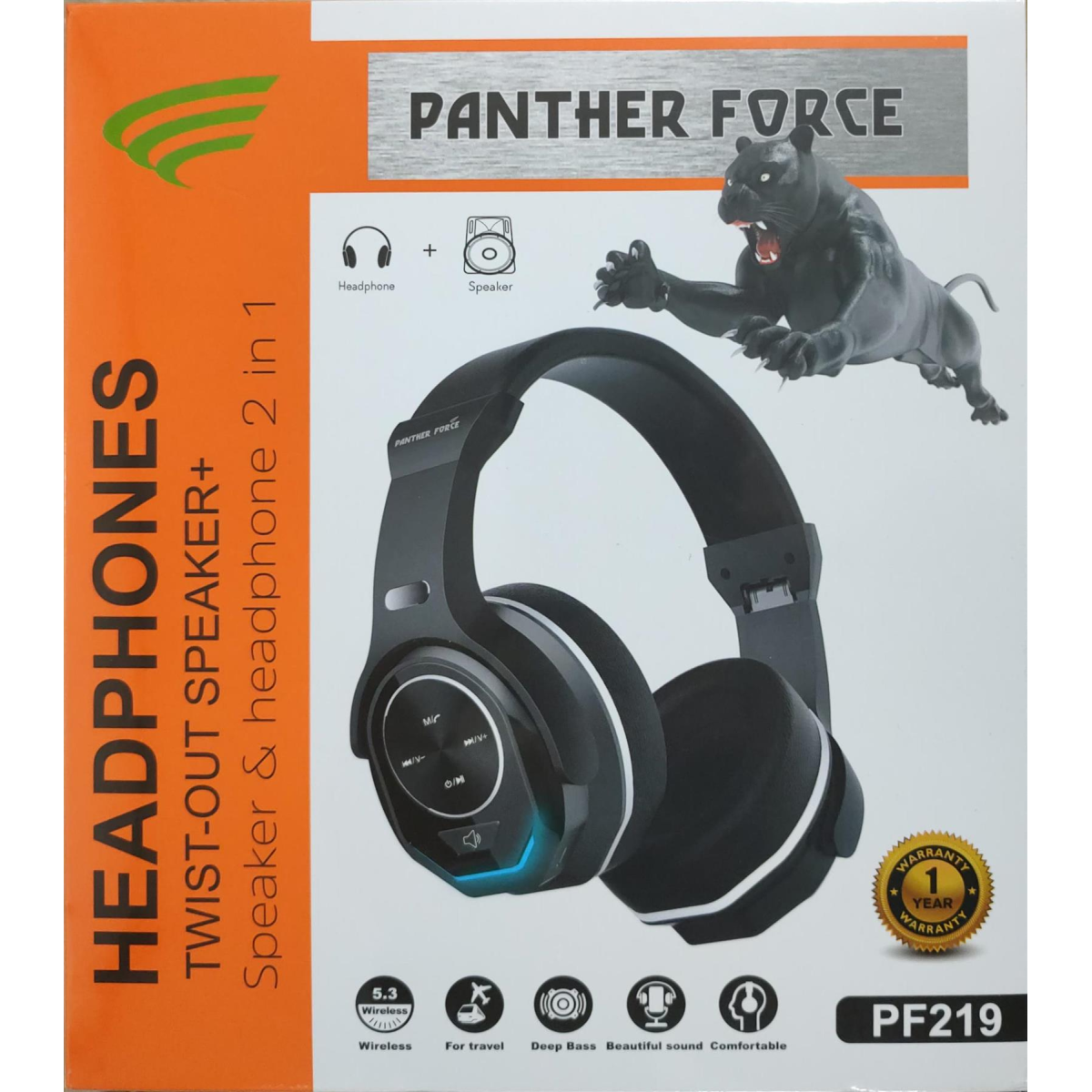 Panther Force Wireless Bluetooth Headphone + Twistout Speaker PF219