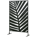 Outsunny 6.5FT Metal Outdoor Privacy Screen Panel with Stand, Banana Leaf Style