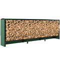 Outsunny Metal Firewood Rack, Log Holder, 300 x 36 x 99 cm, Dark Green