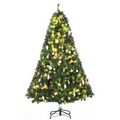 1.8m 6ft Pre-Lit Artificial Christmas Tree 200 LED  Tree Decorative Balls Stand