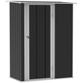 Garden Storage Shed, Sloped Roof, Lockable Door Grey, 142 x 84 x 189cm