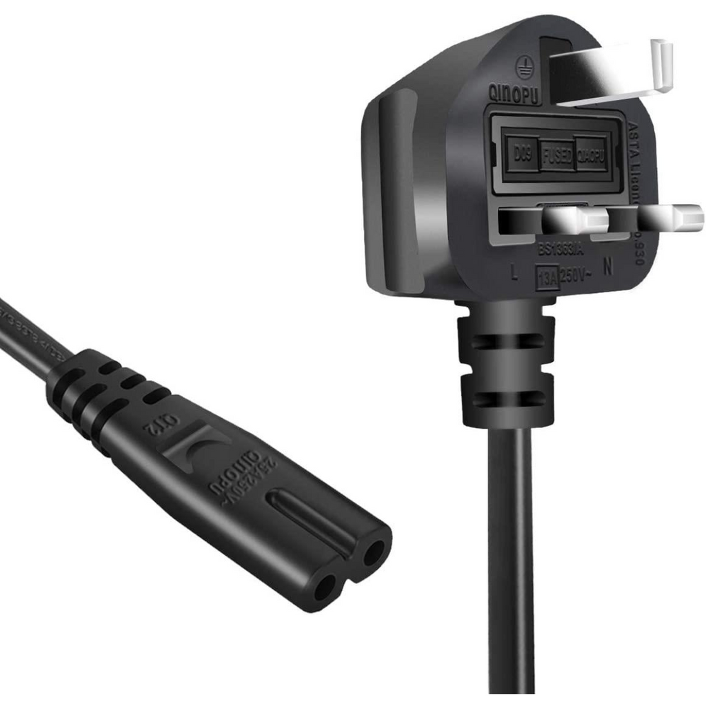 ExtraStar 2 Pin Power Cable UK Plug 1.5m – Black
