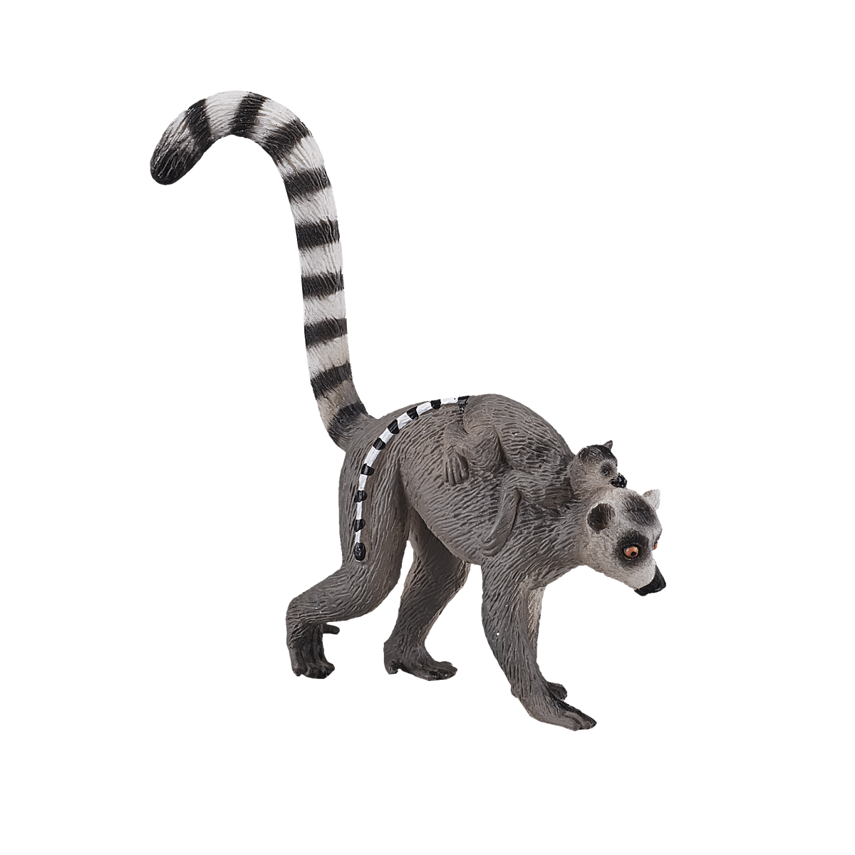 Lemur with Baby Toy  Realistic Rainforest Wildlife Figure