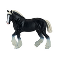 Clydesdale Horse Black Toy  Realistic Equestrian Figurine