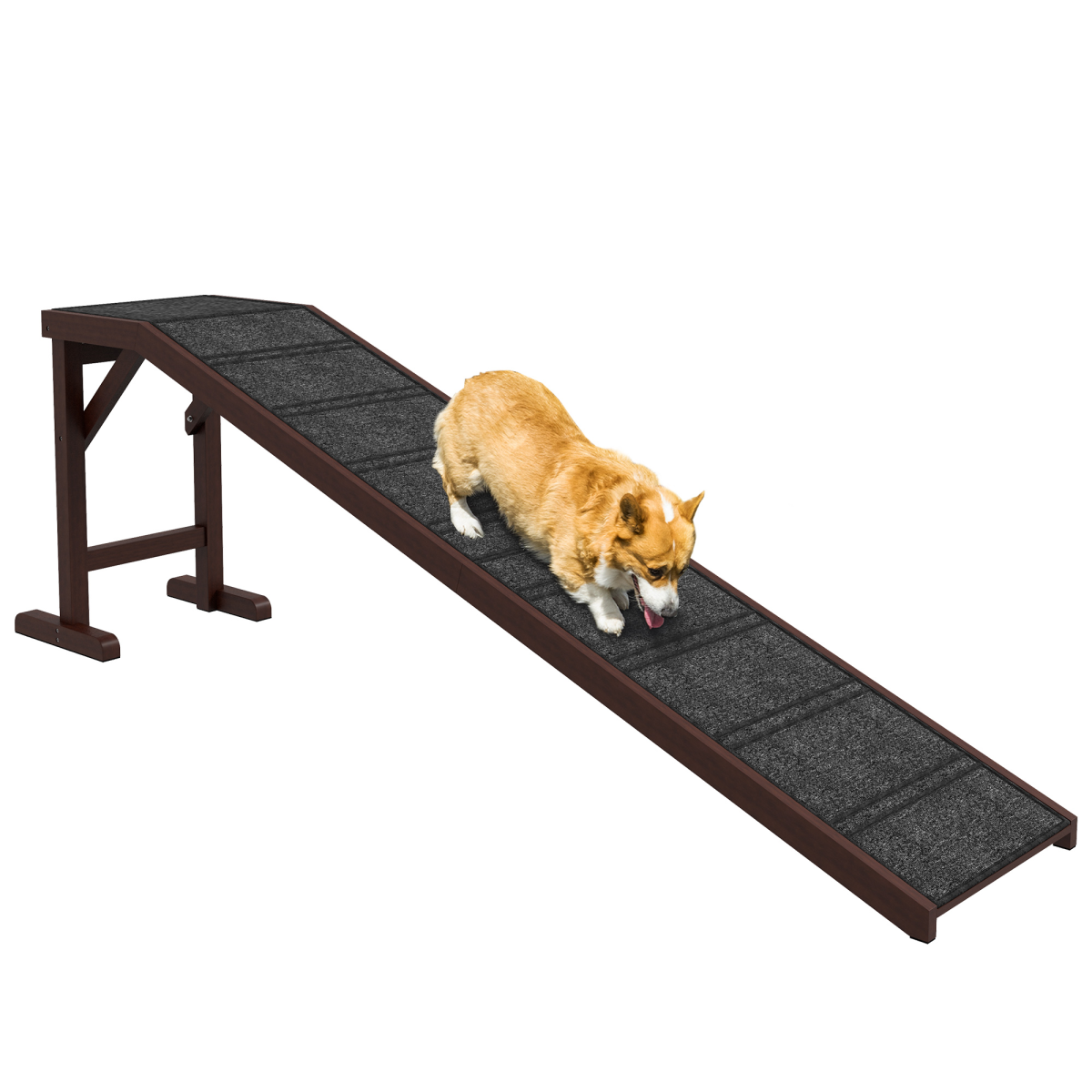 Pet Ramp for Dogs Cats W/ Non-Slip Carpet for Bed Sofa, 188x40.5x63.5cm Pawhut
