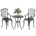 Cast Aluminium 2-Seater Outdoor Garden Table & Chair Set Brown