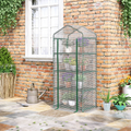 4-Tier Mini Greenhouse with Green & White PE Cover – 160cm