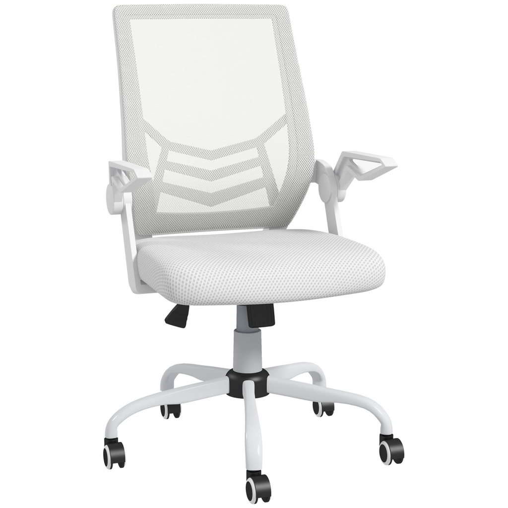 Vinsetto Mesh Swivel Office Chair Task Computer Chair with Lumbar Support, White