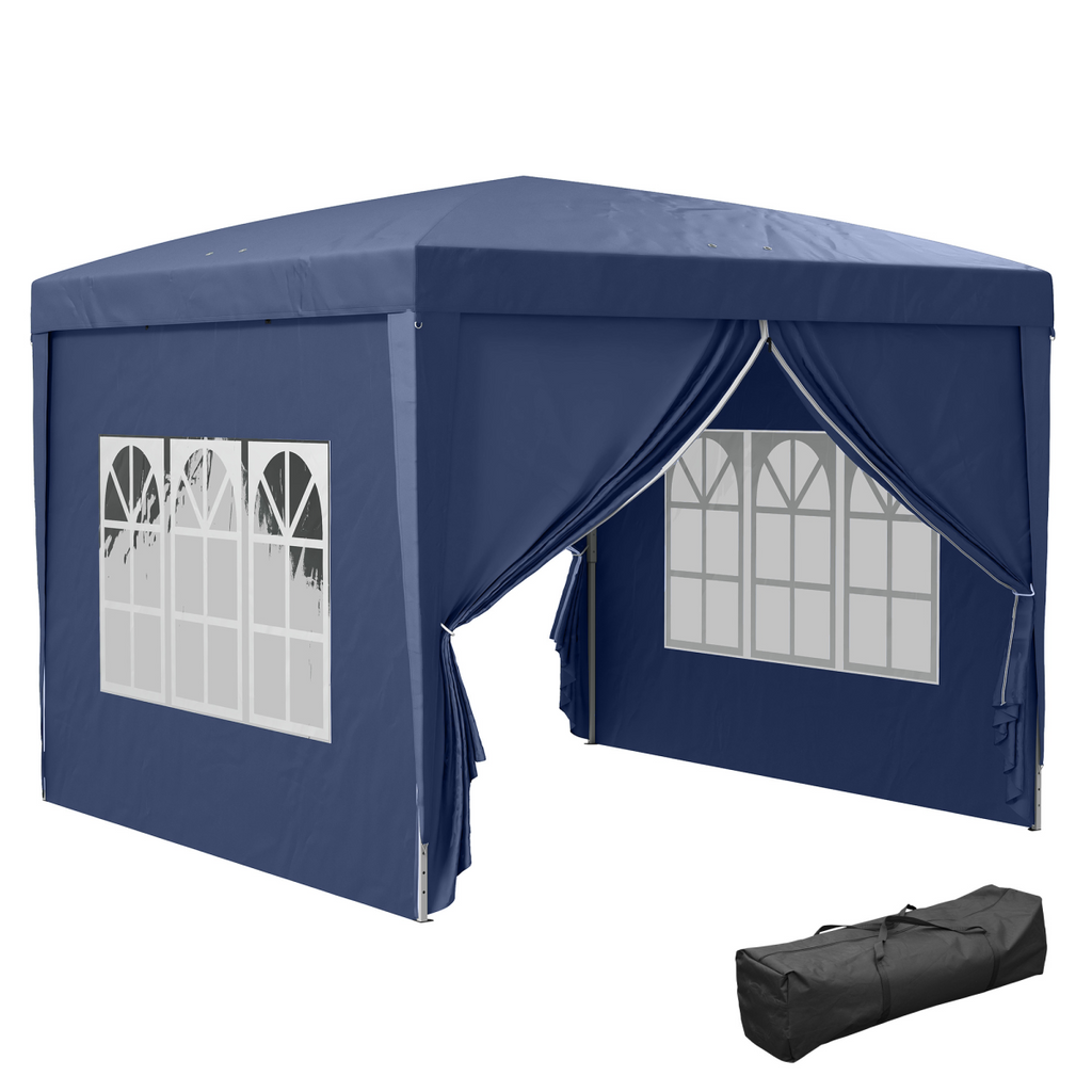 3mx3m Pop Up Gazebo Party Tent Canopy Marquee with Storage Bag Blue