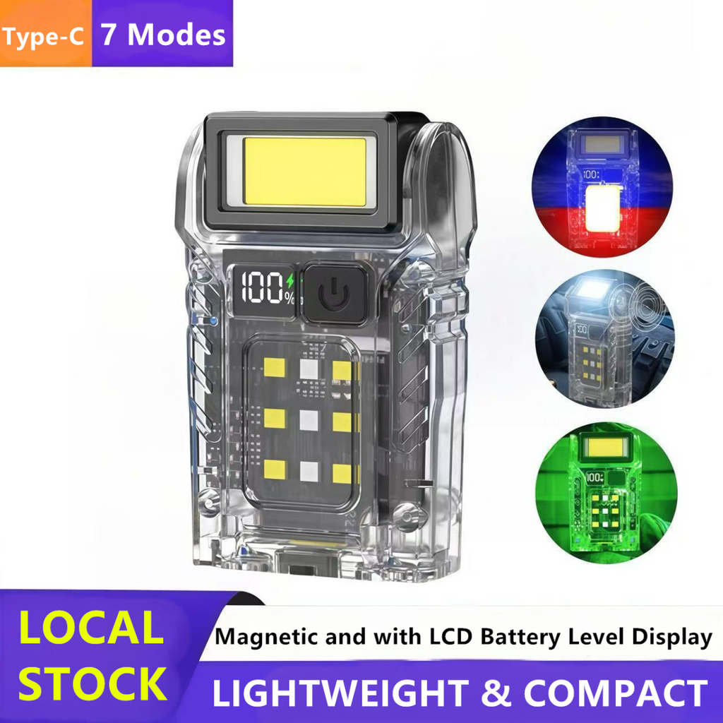 USB Rechargeable LED Flashlight Camping Hiking 7-Modes FlashLight Mini Emergency Work Light