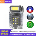 USB Rechargeable LED Flashlight Camping Hiking 7-Modes FlashLight Mini Emergency Work Light