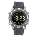 Henley Men's Digital Black Dial Rubber Strap Watch Grey HDG037.13