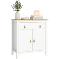 HOMCOM Sideboard with Drawer, Adjustable Shelf for Living Room, White