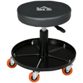 HOMCOM Pneumatic Adjustable Mechanic Stool with Tool Tray and Wheels