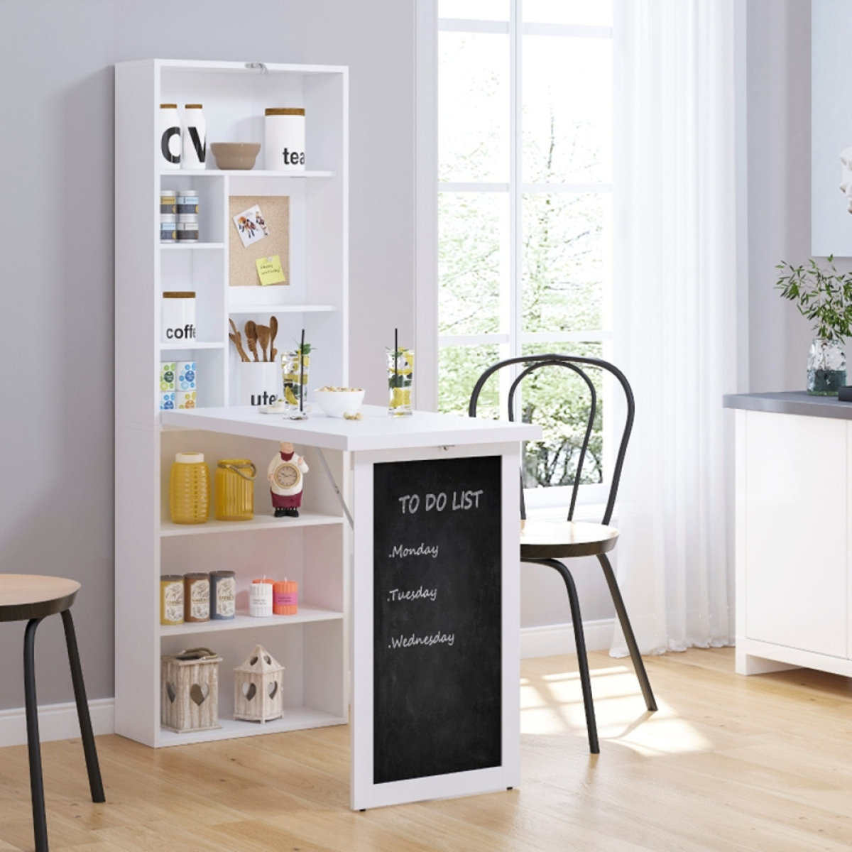 Wall Mount Desk Cabinet  38.5" W x 20" D x 60.25" H