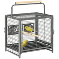 Parrot Cage Bird Carrier w/ Wooden Perch, Handle