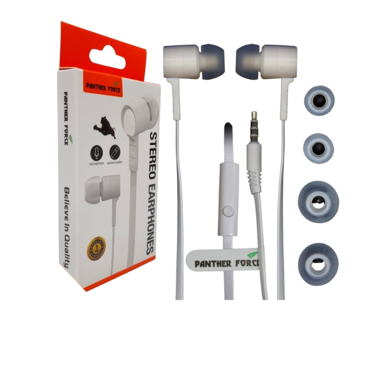 Panther Force In-Ear Handsfree – Clear Audio | Built-in Mic | Universal Compatibility