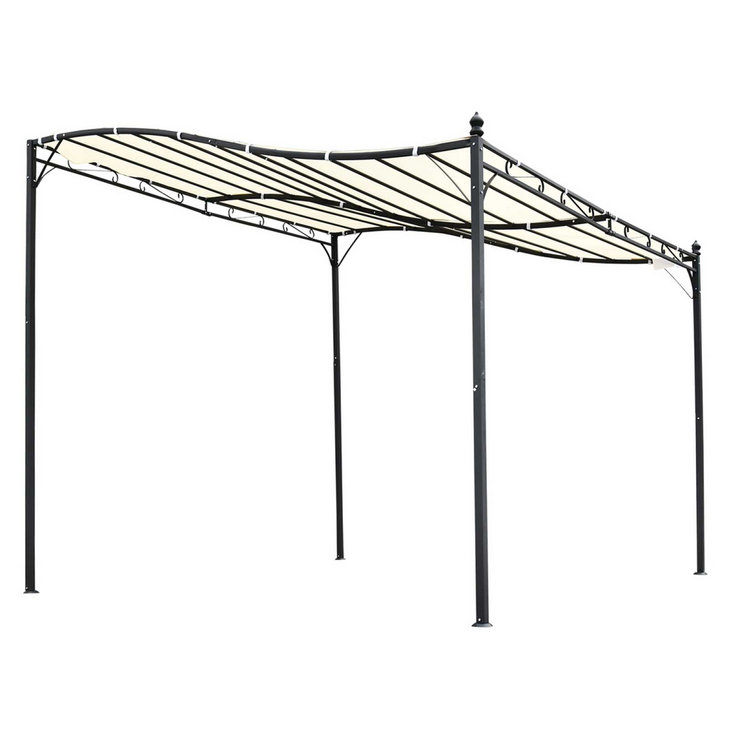 Wall Mounted Black Cream White 3x3 m Awning Metal Frame
