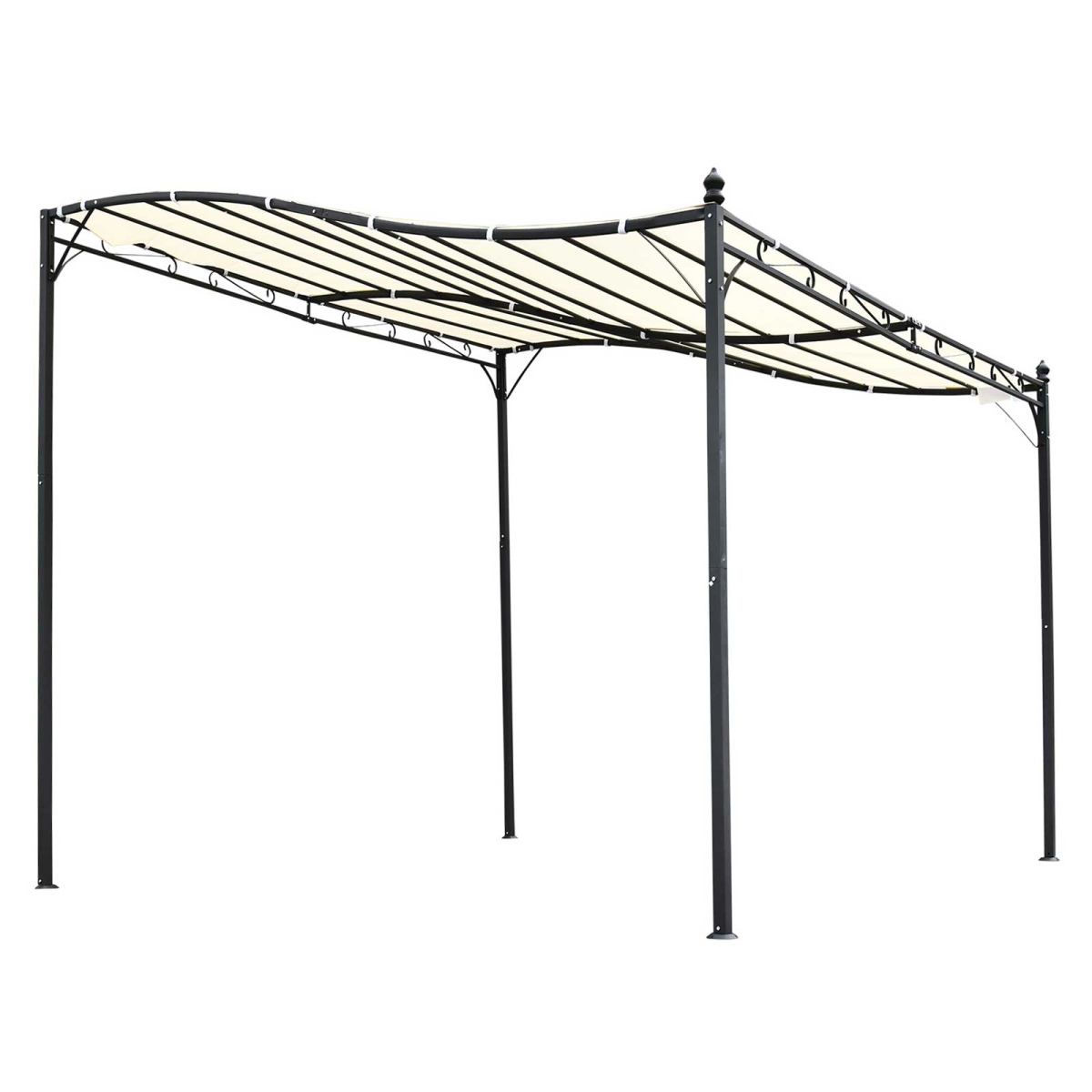 Wall Mounted Black Cream White 3x3 m Awning Metal Frame