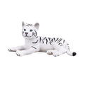 White Tiger Cub Laying Down Toy  Realistic Big Cat Figurine