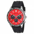 Henley Men's Polished Sports Silicone Watch Silver/Red H02223.10