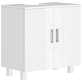 HOMCOM Freestanding Bathroom High Gloss Under Sink Cabinet, White