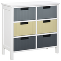 Simple Chest of 6 Drawers Storage Cabinet for Dining & Living Room
