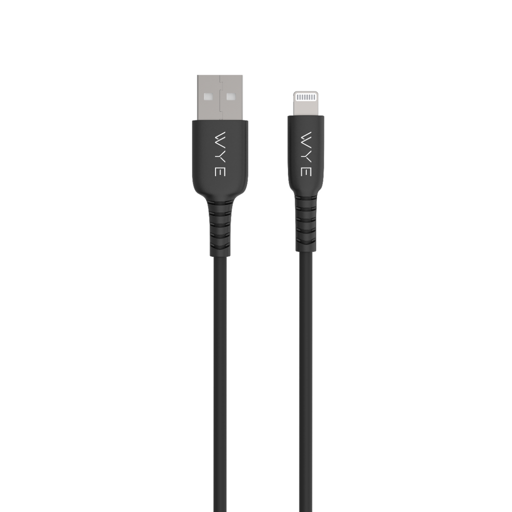 WYE USB-A to 8-Pin Fast Charging & Data Cable 3m - Black
