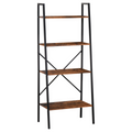 4-Tier Minimalistic Ladder Shelf Unit Steel Frame Home Display Storage