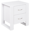 Particle Board 2-Drawer Bedside Table White