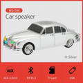 WSTER Wireless Bluetooth Car Speaker with TF/USB/FM - CLASSIC - SILVER