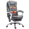 Vintage High Back Heated Massage Office Chair with 6 Vibration Points, Grey