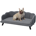 PawHut Dog Sofa, Pet Couch Bed for Medium, Large Dogs w/ Legs, Cushion - Grey