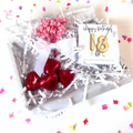 18th Birthday Cubic Zirconia Silver Necklace & Gold Balloons Mini Gift Hamper