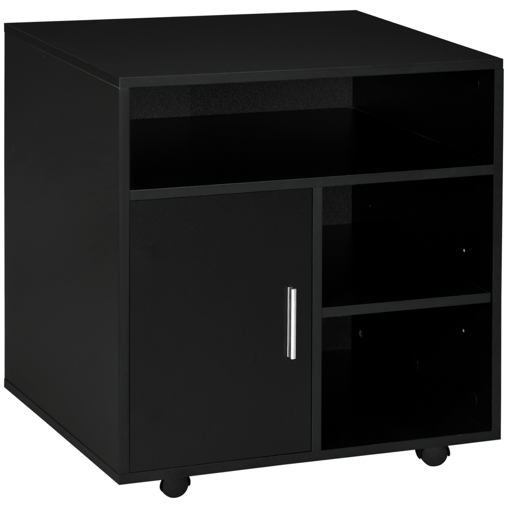 Multi-Storage Printer Unit Office Organisation with 5 Compartments Black HOMCOM