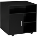 Multi-Storage Printer Unit Office Organisation with 5 Compartments Black HOMCOM
