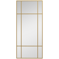 HOMCOM Window Style Vanity Mirror 110 x 50cm Hanging Wall Mirror Gold Tone