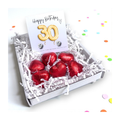 30th Birthday Cubic Zirconia Stud Earrings & Gold Balloons Mini Gift Hamper
