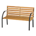 Garden Bench, 122Lx60Wx80H cm-Steel/Wood