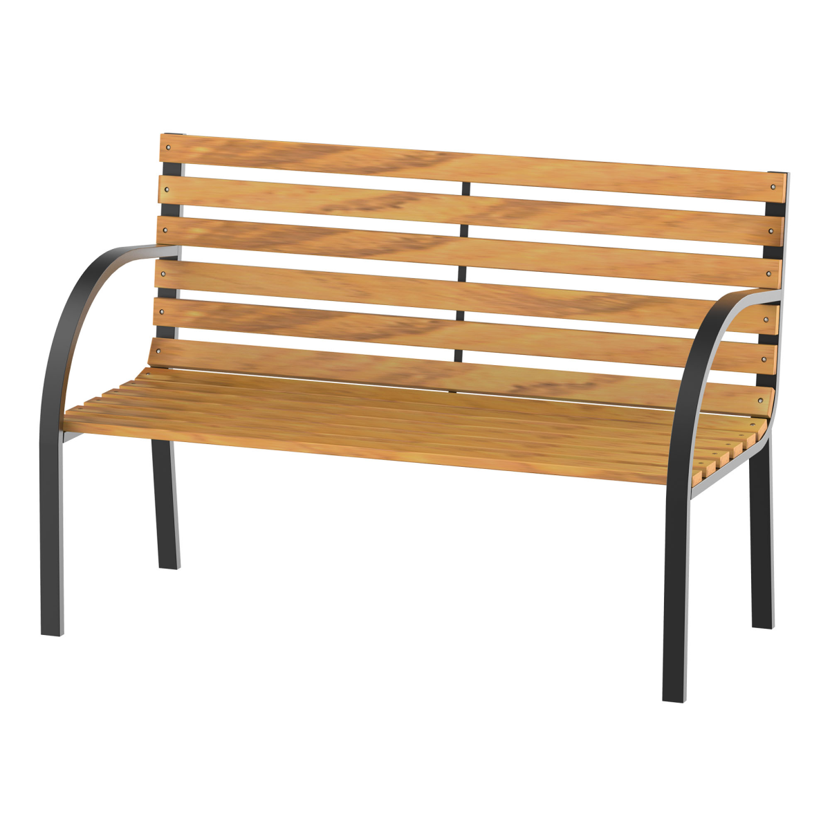Garden Bench, 122Lx60Wx80H cm-Steel/Wood