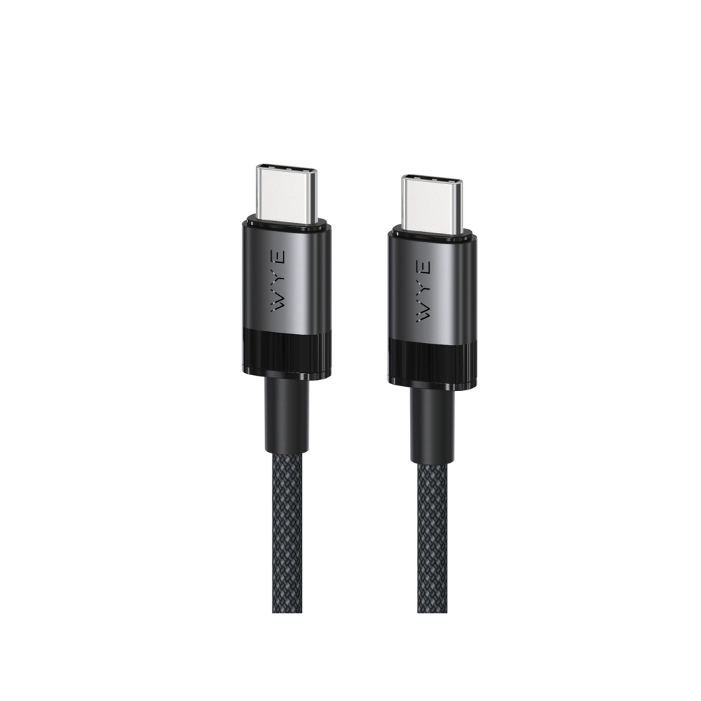 WYE 240W Braided Ultra Fast Charge/Sync C-C Cable 2m Black
