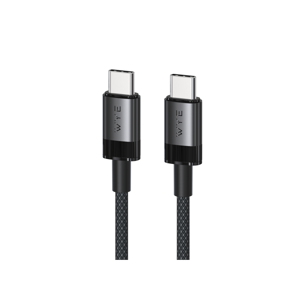 WYE 240W Braided Ultra Fast Charge/Sync C-C Cable 2m Black