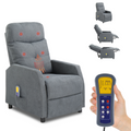 Fabric With 6-Point Massage Heating Function Recliner Light Gray