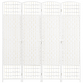 HOMCOM 4 Panel Folding Room Divider, 170cm Freestanding Privacy Screen, White