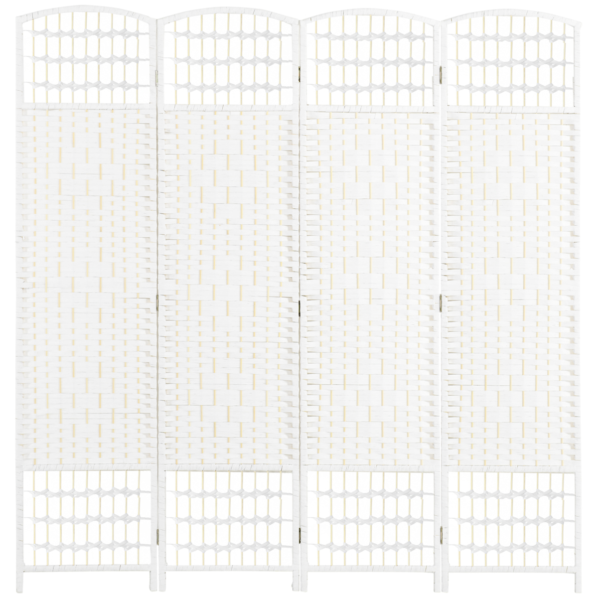 HOMCOM 4 Panel Folding Room Divider, 170cm Freestanding Privacy Screen, White