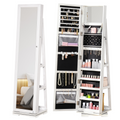 Jewelry Cabinet Full Length Mirror 360??? Swivel Lockable Organizer