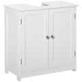 kleankin 60x60cm Under-Sink Storage Cabinet  Adjustable Shelf Drain Hole White